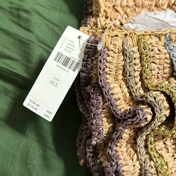 ✨ Anthropologie Natural Ruffle Clutch - Picture 7 of 9